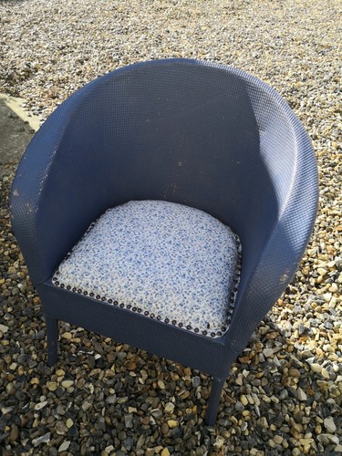 Lloyd loom style armchair - loom, blue